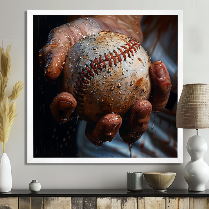 Baseball Close Up During Pitch - Sport Baseball Canvas Wall Art