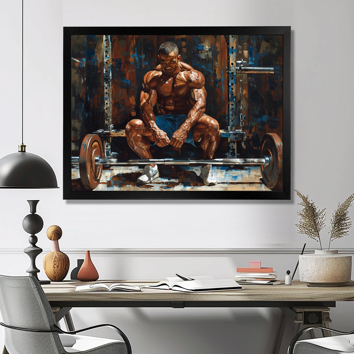 Bodybuilding Weightlifting Determination - Aerobic &amp; Bodybuilding Canvas Wall Art