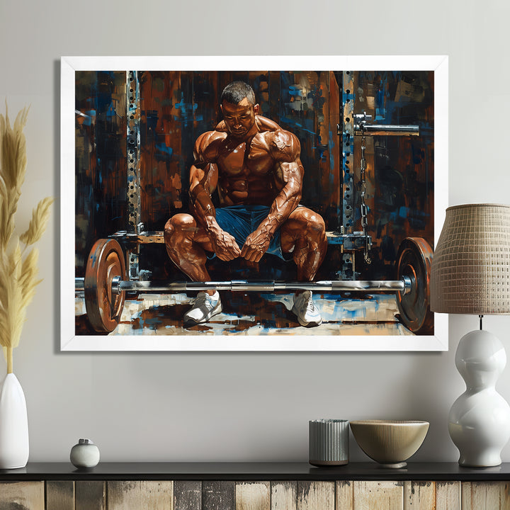 Bodybuilding Weightlifting Determination - Aerobic &amp; Bodybuilding Canvas Wall Art