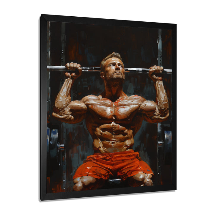 Determined Weightlifting Men Competition I - Aerobic &amp; Bodybuilding Canvas Wall Art