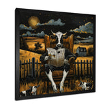 Cow Reading In The Meadow On A Chair - Cow Wall Art Prints