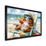 Guinea Pig Beachside Lounging - Coastal Animal Home Decor Art