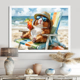 Guinea Pig Beachside Lounging - Coastal Animal Home Decor Art