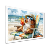 Guinea Pig Beachside Lounging - Coastal Animal Home Decor Art