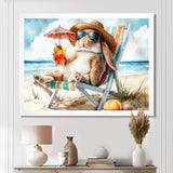 Rabbit On The Beach Relaxing - Coastal Animal Wall Art Prints