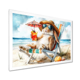 Rabbit On The Beach Relaxing - Coastal Animal Wall Art Prints