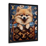 High Fashion Pomeranian Dog In Handbag - Dog Canvas Wall Art