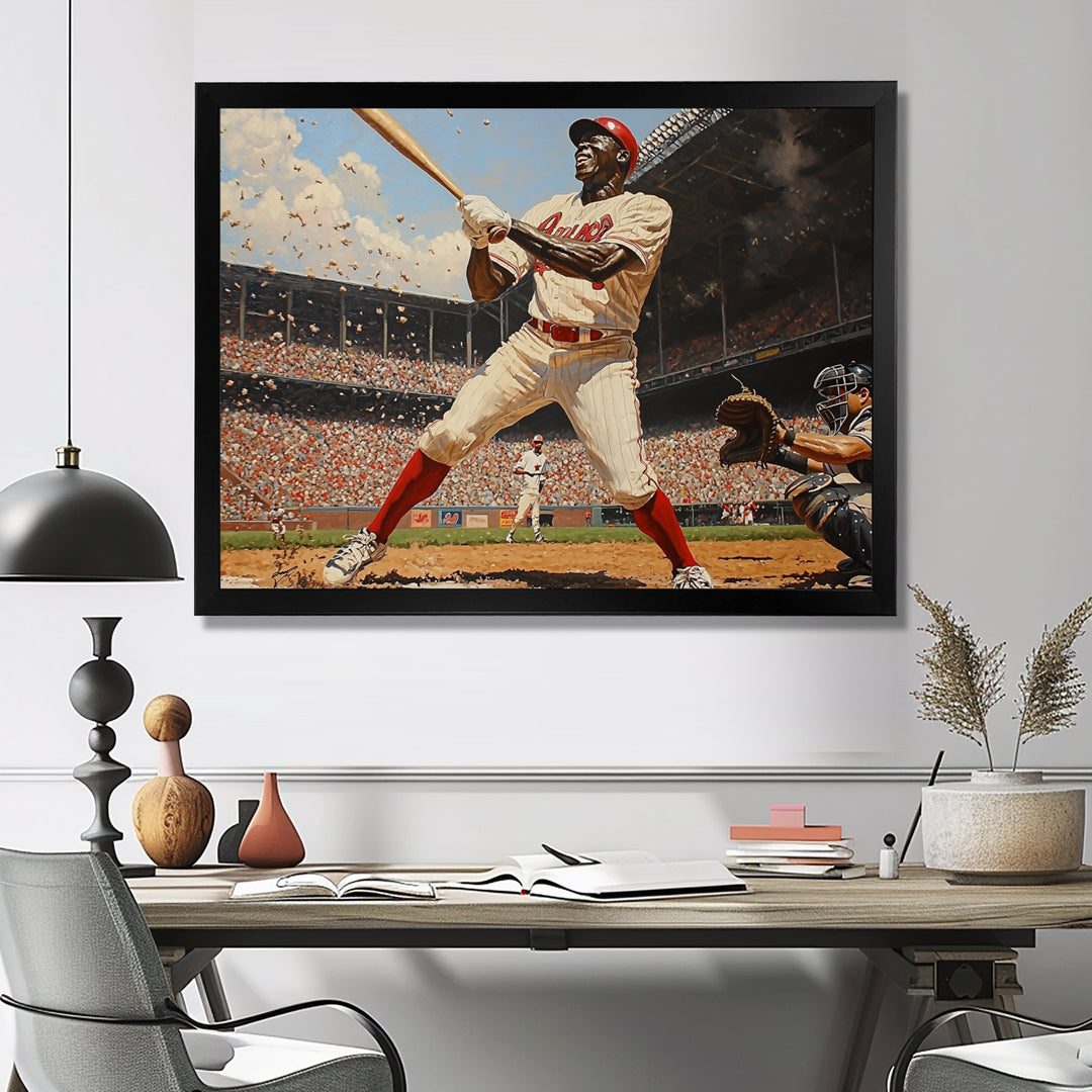 Baseball Player Hitting A Home Run - Sport Baseball Canvas Wall Art