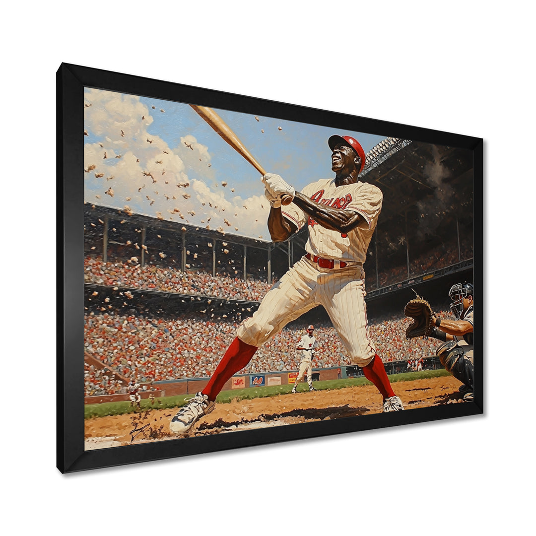 Baseball Player Hitting A Home Run - Sport Baseball Canvas Wall Art