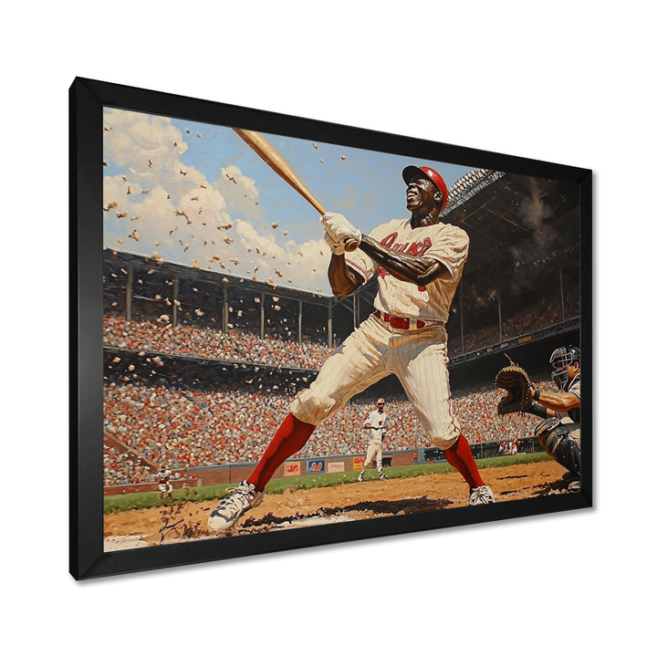 Baseball Player Hitting A Home Run - Sport Baseball Canvas Wall Art