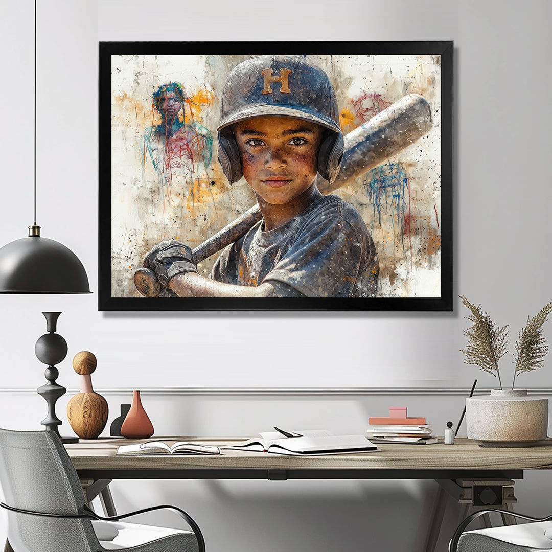 Young Baseball Player Future Stars - Sport Baseball Canvas Wall Art