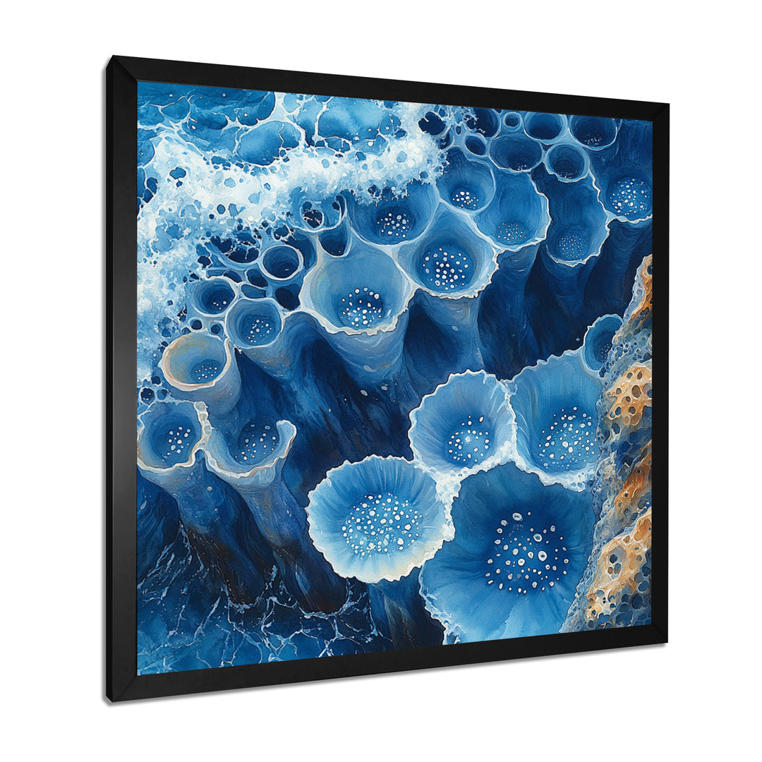 Coastal Reef In Blue And White Tones - Coral Wall Decor