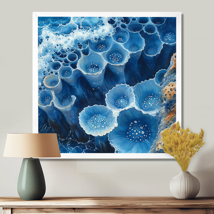 Coastal Reef In Blue And White Tones - Coral Wall Decor