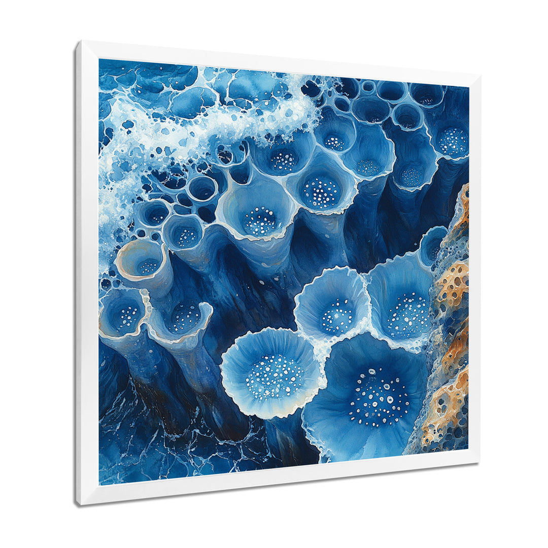 Coastal Reef In Blue And White Tones - Coral Wall Decor