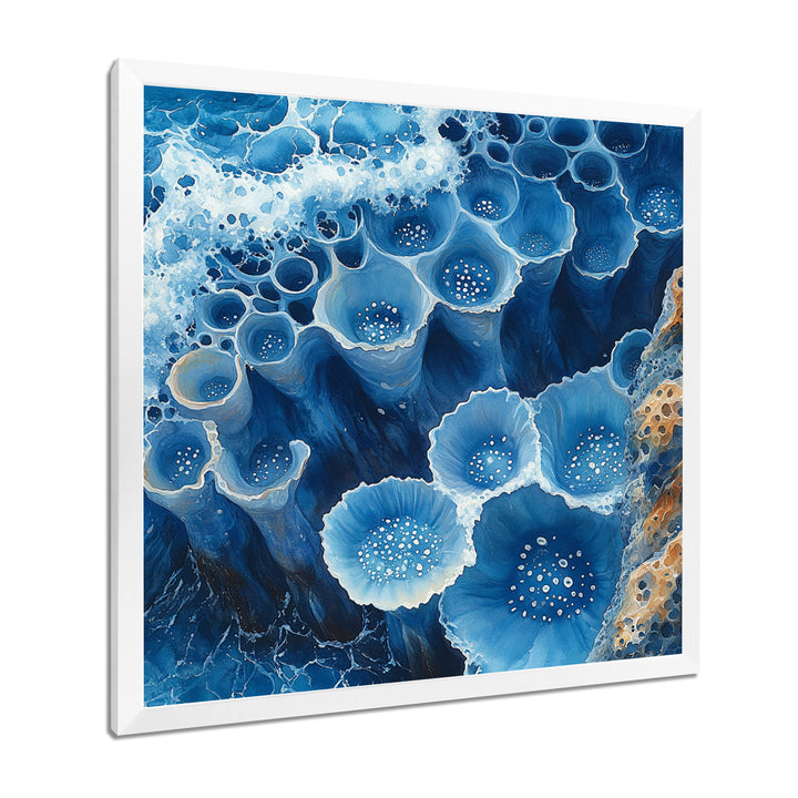 Coastal Reef In Blue And White Tones - Coral Wall Decor