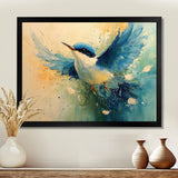 Blue And Yellow Bird Feathered Frenzy - Blue Bird Wall Art