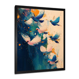Blue And Yellow Bird Shuttlecock Frenzy - Blue Bird Wall Art