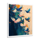 Blue And Yellow Bird Shuttlecock Frenzy - Blue Bird Wall Art