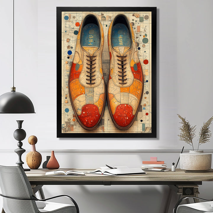 Orange And Yellow Bowling Shoe Rental - Bowling Canvas Wall Art