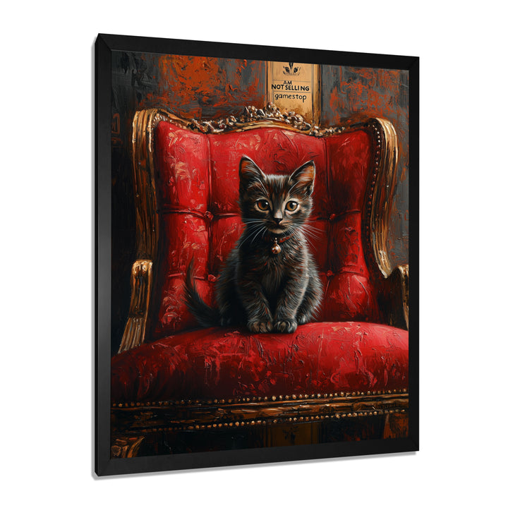 Red And Gold Cat Roaring Kitty Sophisticate - Cat Large Canvas Wall Art