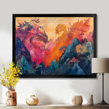 Pink And Orange Dragons Paper Offerings - Dragons Wall Decor