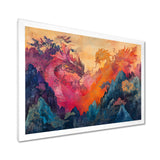 Pink And Orange Dragons Paper Offerings - Dragons Wall Decor