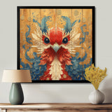Red And Blue Bird Spirit Guardian - Bird Wall Art Prints