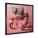 Pink And Blue Crab A Walking Robot Crab - Pink Crab Wall Art