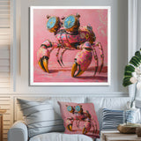 Pink And Blue Crab A Walking Robot Crab - Pink Crab Wall Art