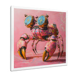 Pink And Blue Crab A Walking Robot Crab - Pink Crab Wall Art