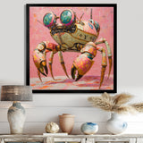 Pink And Green Crab A Walking Robot - Pink Crab Wall Art