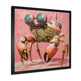 Pink And Green Crab A Walking Robot - Pink Crab Wall Art