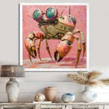 Pink And Green Crab A Walking Robot - Pink Crab Wall Art