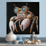 Pink And Blue Crab A Walking Robot - Crab Framed Canvas Art
