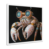 Pink And Blue Crab A Walking Robot - Crab Framed Canvas Art