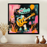Nursery Crocodile Playing Guitar - Crocodile Large Canvas Wall Art