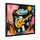Nursery Crocodile Playing Guitar - Crocodile Large Canvas Wall Art