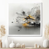 Grey And Yellow Dragonfly River Runner - Dragonfly Wall Decor