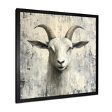 Grey And Minimalism Coastal Goats - Goat Canvas Wall Art