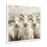 Grey And Brown Goat Minimalism Coastal Goats - Goat Wall Decor