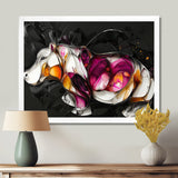 Pink Cubist Hippo Accented With Orange - Hippopotamus Wall Art Prints