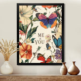Love Butterflies In Blue And Pink Tones - Blue Butterfly Wall Art