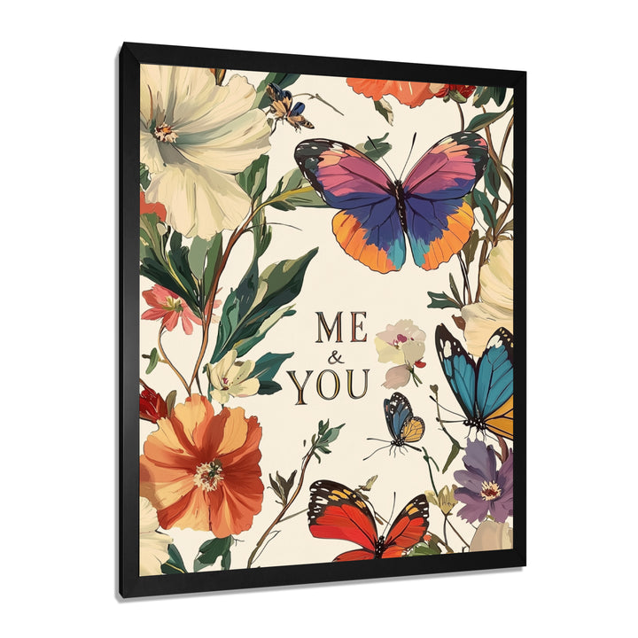 Love Butterflies In Blue And Pink Tones - Blue Butterfly Wall Art