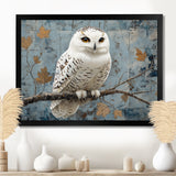 White Snowy Owl Accented With Gold - Owl Wall Art Prints