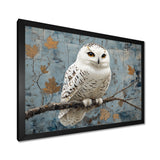 White Snowy Owl Accented With Gold - Owl Wall Art Prints