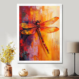 Red Yellow Dragonfly's Breath - Dragonfly Wall Decor