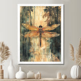 Yellow Green Dragonfly's Forest Fusion - Dragonfly Wall Art Prints