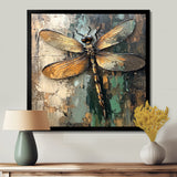 Green Brown Dragonfly's Forest Fusion - Green Dragonfly Wall Art