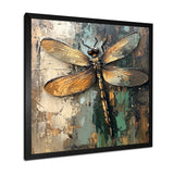 Green Brown Dragonfly's Forest Fusion - Green Dragonfly Wall Art