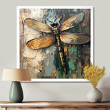 Green Brown Dragonfly's Forest Fusion - Green Dragonfly Wall Art